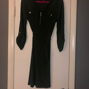 Green collared dress